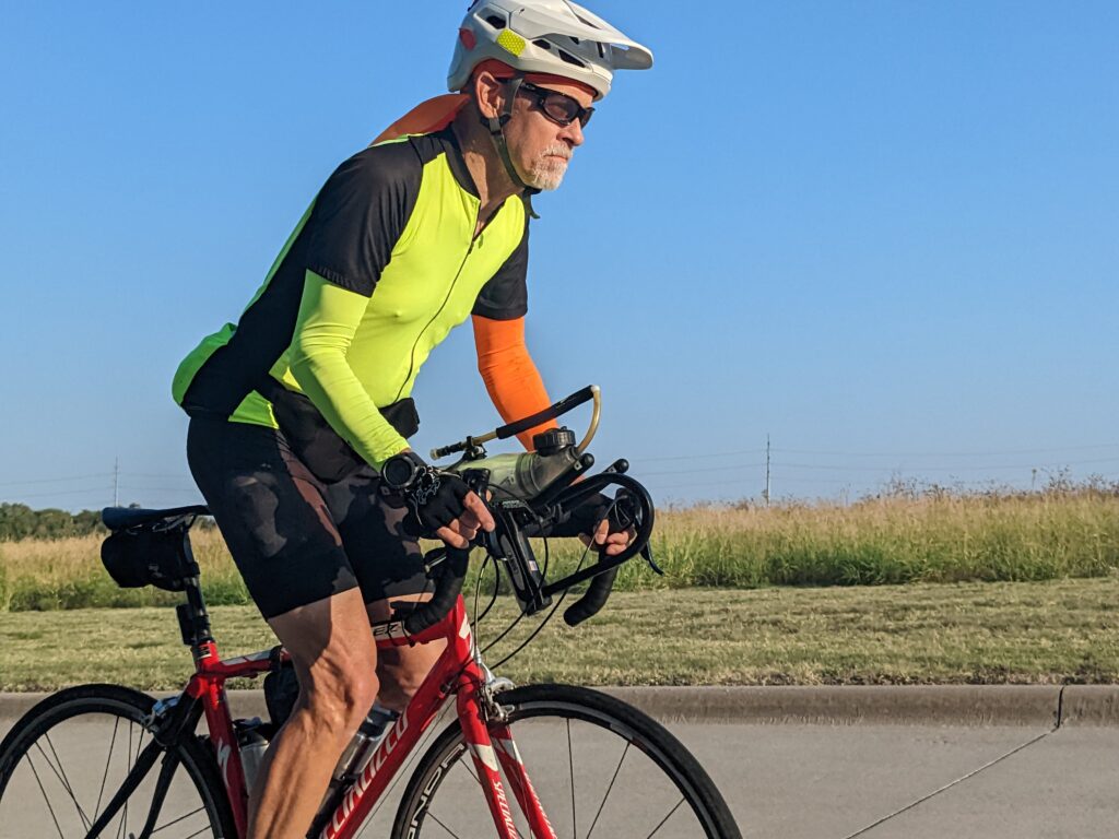 Don on bicycle