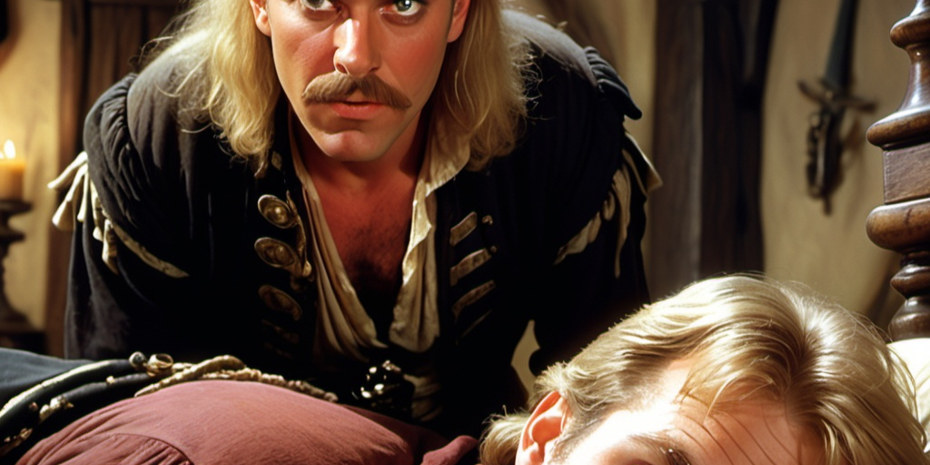 Pirate leaning over bed