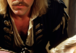 Pirate leaning over bed